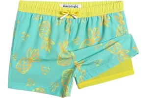 maamgic Boys Swim Trunks with Compression Liner 4-Way Stretch Quick Dry Swim Shorts Swimming Trunks Toddler Boy