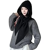 Women's Winter Knitted Hat Beanie Balaclava Hooded Cap Scarf Hat Soft Knit Skull Cap Hood Scarf Neck Warmer Beanies