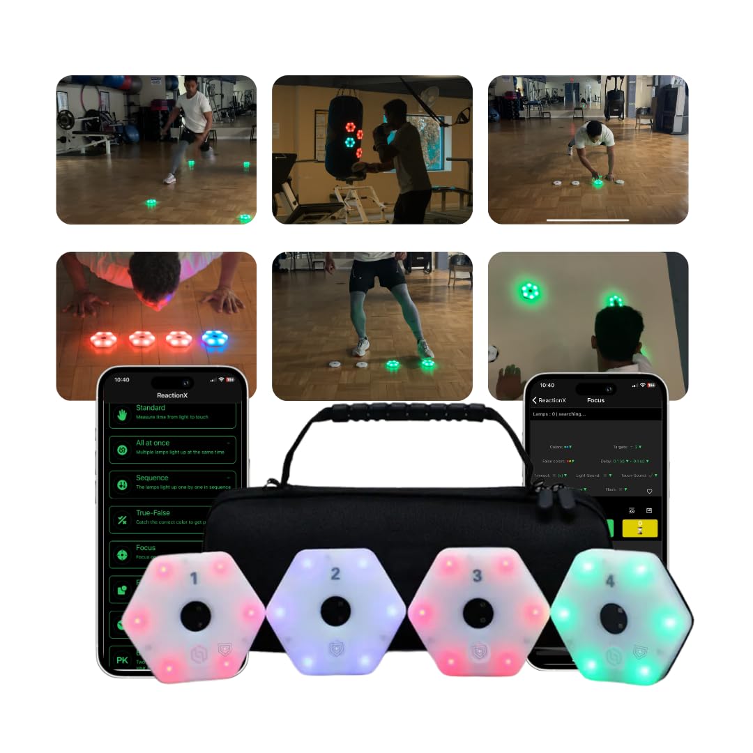 Photo 1 of Sports Reaction Agility Lights Training Kit Improves Reaction Time & Agility for Athletes, Physical Therapists & Fitness Trainers. Great for Soccer, Tennis, Football, and Basketball. Free App.