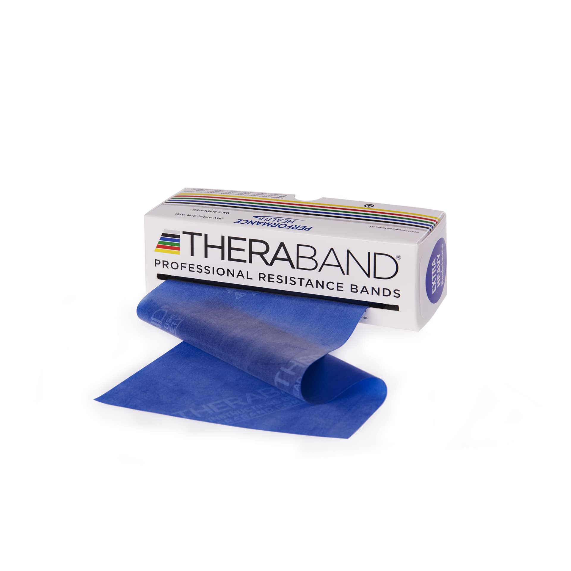 THERABAND Latex Exercise Resistance Band Set for Sport Training and Fitness, Home Gym Equipment, Heavy Intermediate Level 1 - Blue 5.5m