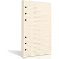 A6 Dot Grid Paper, 6 Hole Punched,A6 Dotted Refill Paper for Filofax Planner/Binders/Organizer, 6.7x4.2 Inch,80 Sheets,Beige,100GSM (1)