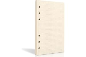 TOFUN A6 Dot Grid Paper, 6 Hole Punched,A6 Dotted Refill Paper for Planner/Binders/Organizer, 6.7x4.2 Inch,80 Sheets,Beige,100GSM (1)