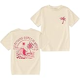 QISSYILY Girls Palm Tree Graphic Tees Beach Hawaiian Cotton T Shirts Tropical Ocean Vibes Outfits Cute Preppy Vacation Tops