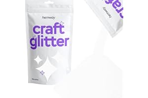 Hemway Craft Glitter 100g / 3.5oz Glitter Flakes for Arts Crafts Tumblers Resin Epoxy Scrapbook Glass Schools Paper Halloween Decorations - Microfine (1/256" 0.004" 0.1mm) - White Iridescent