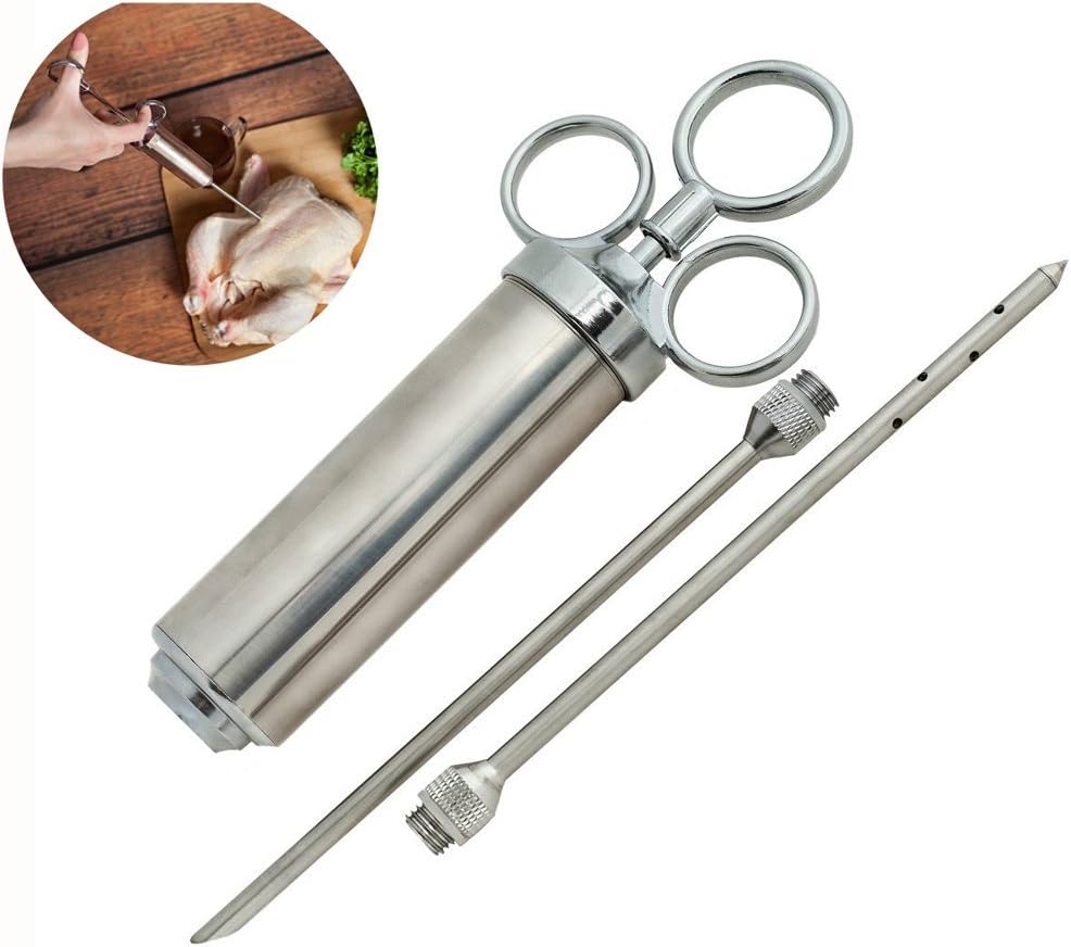 Meat Injector,Smaier Stainless Steel Flavor Injector 2 Oz Seasoning