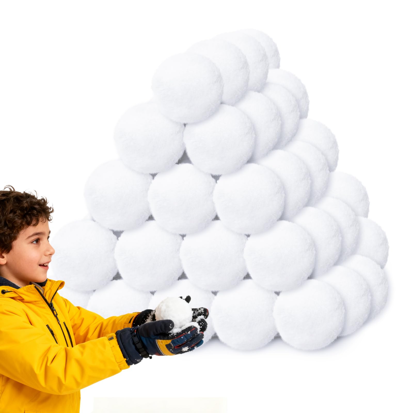 Photo 1 of 50 Pack Snow Balls for Kids Indoor,Artificial Fake Snowball Fight in a Bucket Set, Soft Christmas Snowball Toy for Soft Snow Ball Game Party,Child Interactive Activities (White)
