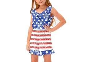 BesserBay Girls Summer Sleeveless Romper Ruffle Trim Casual Jumpsuit 4-14 Years