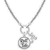 From the Heart Alabama Crimson Tide Roll Tide Twist and Shout Silver Necklace Jewelry