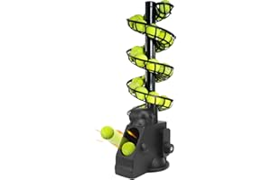 Tennis Ball Machine, Auto Portable Tennis Ball Launcher, Compatible with Rebound Net, Powered by Battery or AC Adapter, Stack