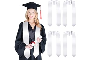 SATINIOR 5 Pieces 72 Inch Graduation Stole Sublimation Plain Honor Stole Blank Unisex Adult