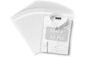 Frametory 50 Pack 10x13 Inches Crystal Clear Sleeves, Acid-Free Plastic Sleeves Storage Bags for Art Prints, Photos & Framing