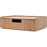 Bamboo Drawer, Stackable Storage Solution for office products pens, pencils, scissors, notepads, business cards and more