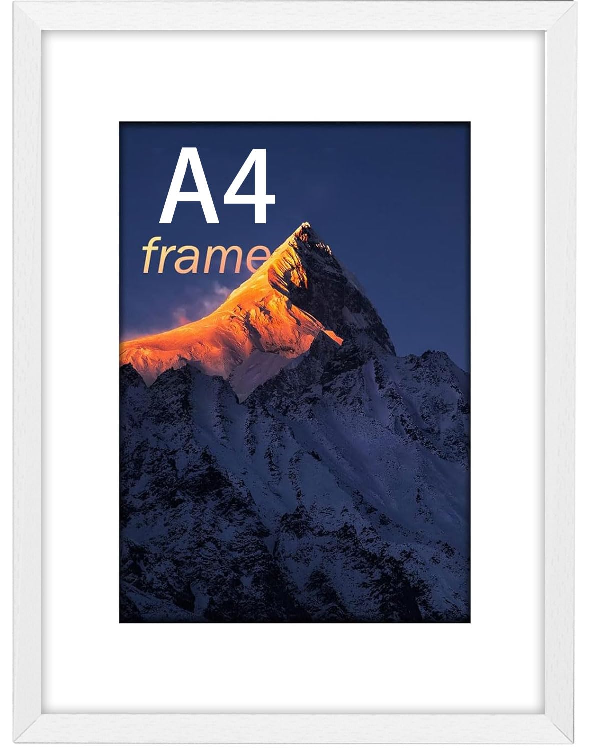 wyewye A4 Frame White, (29.7x21cm) Wooden Picture Frame, Freestanding and Wall Mountable, Poster Frame for A4 Print, White