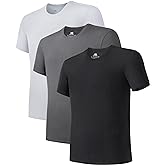 DAVID ARCHY Men's Moisture-Wicking Crewneck Undershirt 3 or 5 Pack