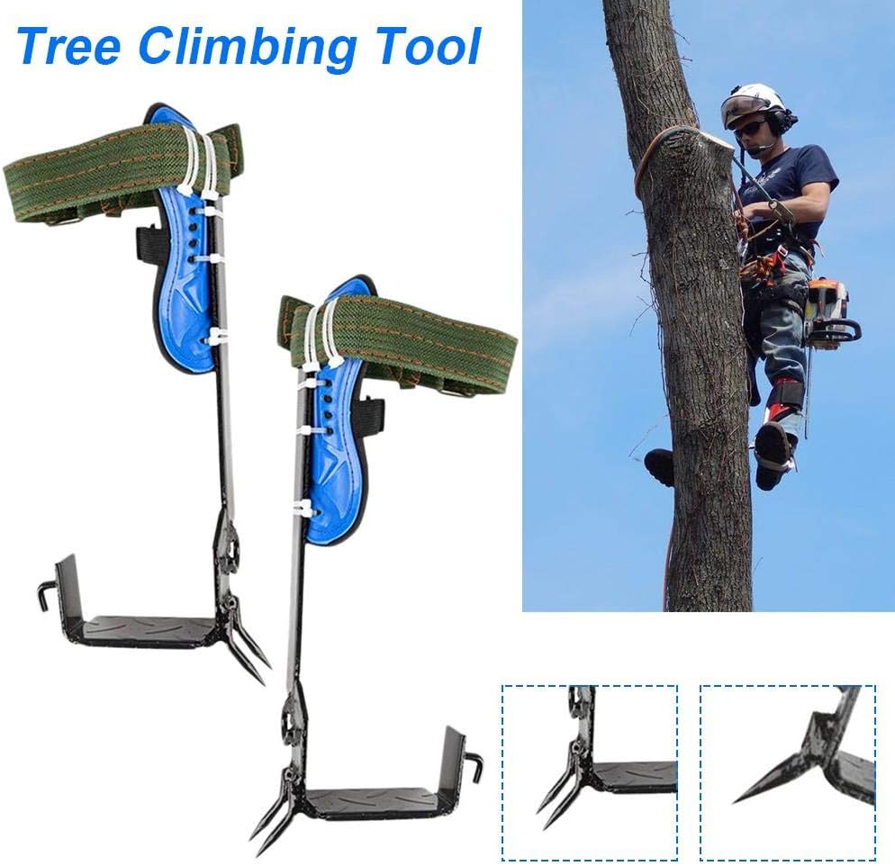 S WIDEN ELECTRIC Gear Tree Climbing Spike Set, Safety Belt Adjustable Lanyard Rope Rescue Belt, Pole Climbing Trees Artifact, Tree Climbing Tool for Hunting Observation, Picking Fruit