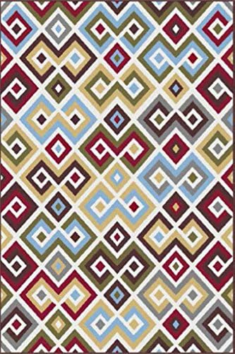 Contemporary Boxes 1061 Multi Colored Area Rug 8x10 (7'10"x10'3")
