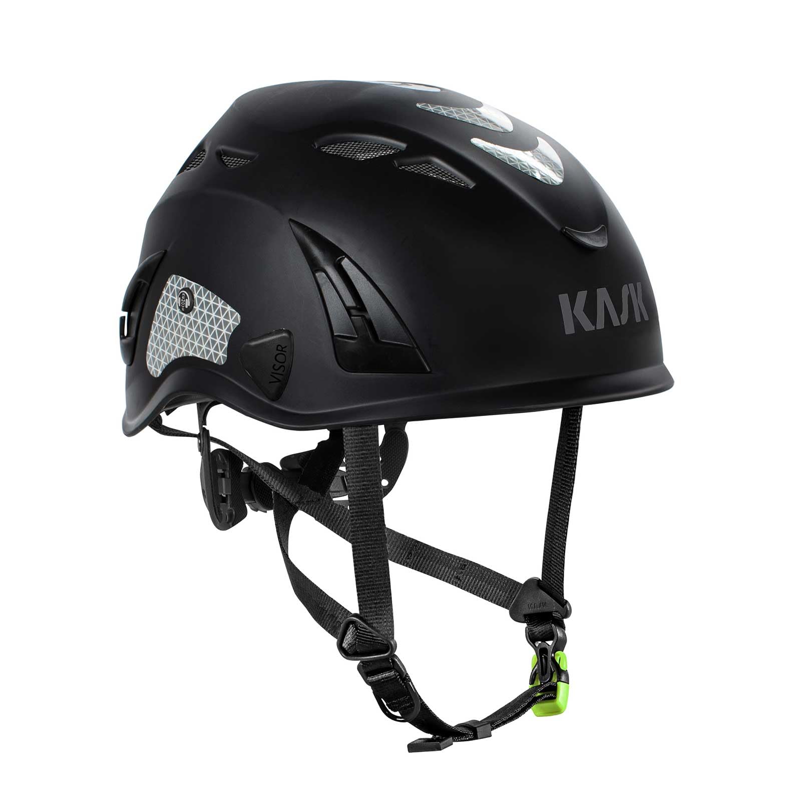 KASK Superplasma PL HiViz 2.0 Safety Helmet, Mountaineering Helmet, Industrial Climbing Helmet, Size 51-62 cm, Universally Adjustable, Colour: Black