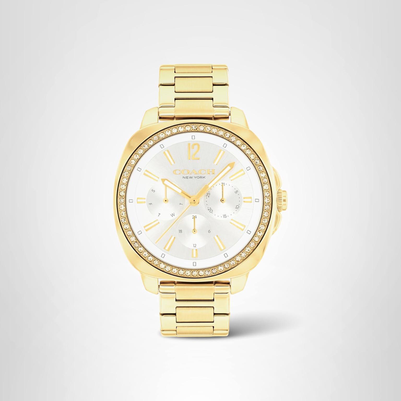 Coach Kitt Women's Quartz MultifunctionWatch, Stainless Steel Bracelet - Water-Resistant to 3ATM - Modern and Stylish - Gift for Her, 38mm