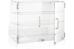Olde Midway Pastry Display Case - 3-Tier, Commercial Acrylic Countertop Bakery Display Cabinet with Removable Trays
