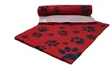 Vet Fleece Vet Bed Original Non-Slip 118x30 Red Charcoal Paws view 3