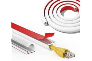 Wall Cord Hider 118 Inch, Self Adhesive Cable Hider Cord Cover for Wires, Flexible Wire Cover Cable Raceway for Cord Manageme