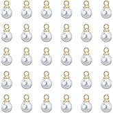 LEGENTLISUR Pearl Charms for Jewelry Making Plastic Charms with Golden Alloy Finding for Bracelets Necklace Earring Keychains DIY Supplies