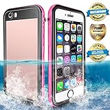 Waterproof iPhone 6/6s Case, EFFUN IP68 Certified Waterproof Underwater Cover Dirtproof Snowproof Shockproof Case with Cell Phone Holder, PH Test Paper, Stylus Pen and Inflatable Floating Strap Pink