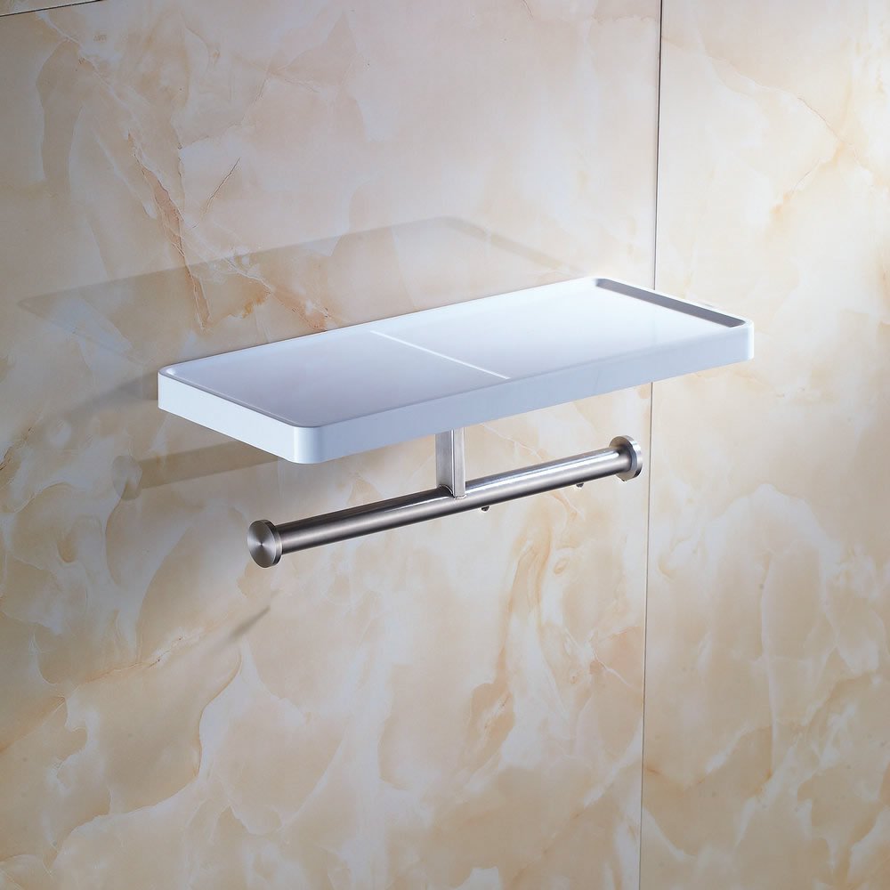 Porta Carta Igienica E Spazzolino Da WC - In Ferro, Dimensioni 22x22x80cm, Design Compatto Per Bagno - Foto 2