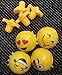 Fun Land Large 3 Inch Emoji Spinning Tops with Beautiful Lights, Great Stocking Stuffers Set of 4
