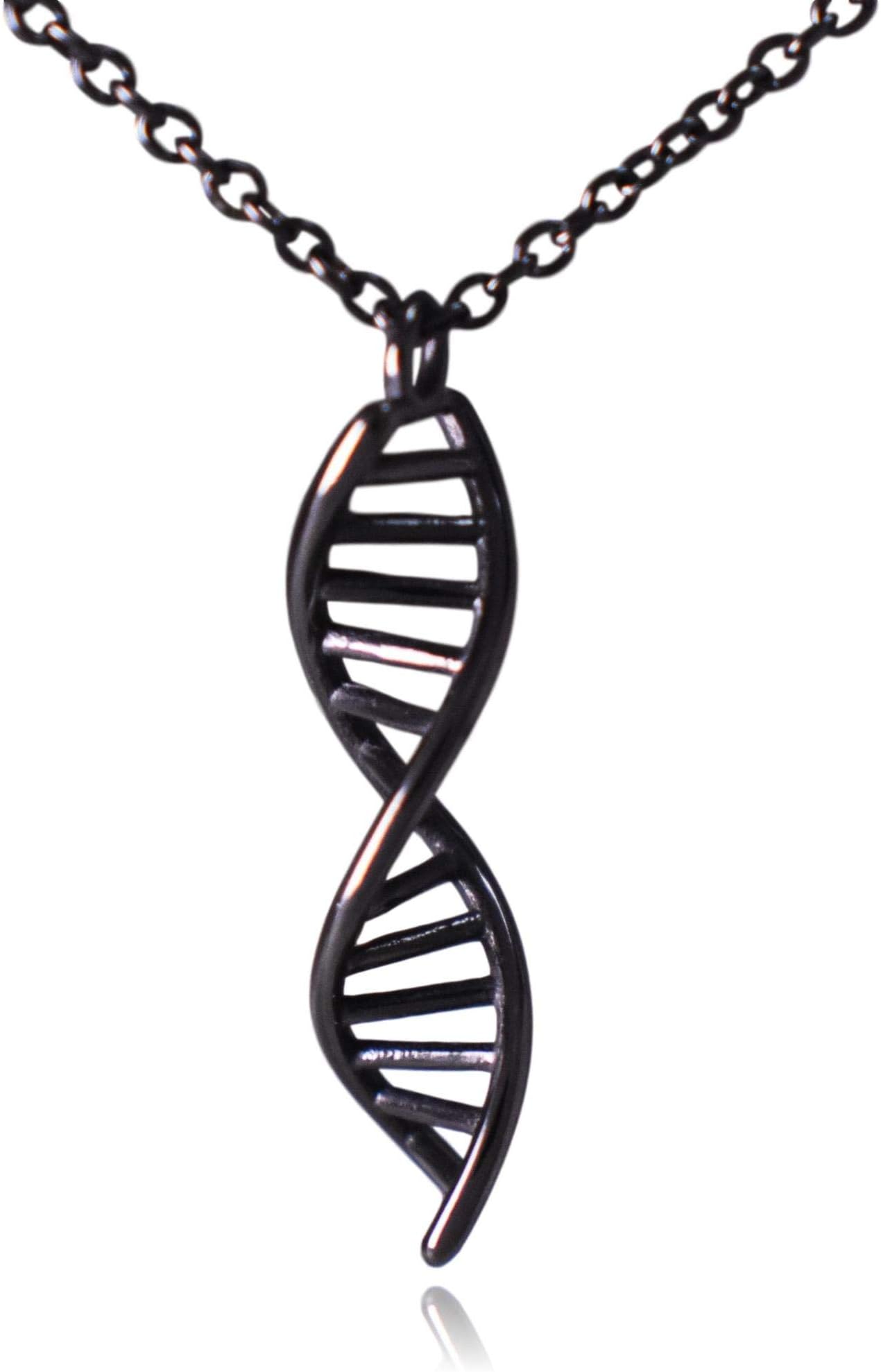 DNA Double Helix Science Stainless Steel Necklace