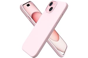 ORNARTO Compatible with iPhone 15 Case 6.1, Slim Liquid Silicone 3 Layers Full Covered Soft Gel Rubber Phone Case, Anti-Scratch Shockproof Protective Cover 6.1 Inch, Chalk Pink