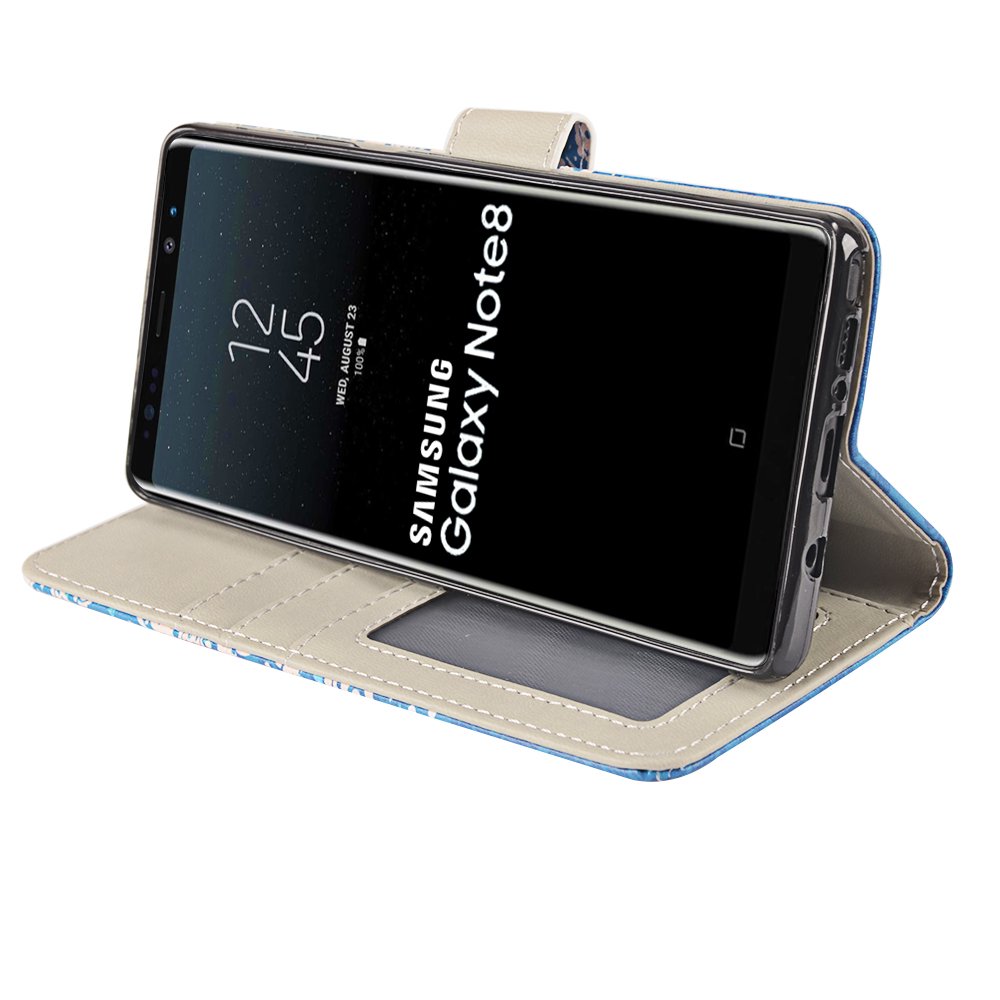 Galaxy Note 8 Case, MagicSky Galaxy Note8 Wallet Case, Premium PU Leather Wristlet Flip Case Cover with Card Slots & Stand for Samsung Galaxy Note8 - Flower2