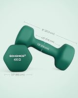 SONGMICS Set of 2 Dumbbells 4 kg Neoprene Non-Slip Green SYL68GN view 7