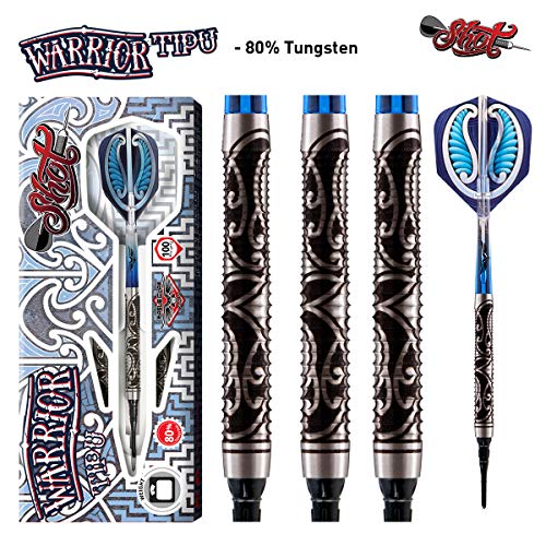 Shot! Darts Warrior Tipu Soft Tip Dart Set Front Weighted 80% Tungsten Barrels 20gm