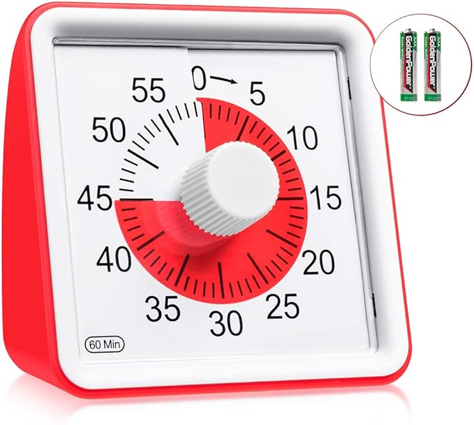 60 Minute Visual Timer, Classroom Countdown Clock, Analog