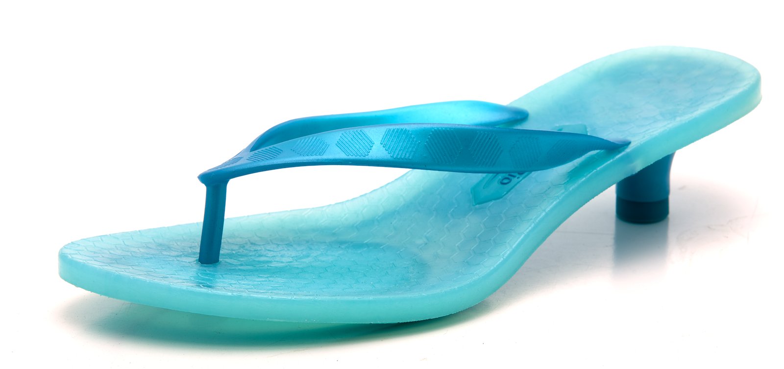 kitten heel jelly flip flops