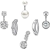 VCMART Belly Button Ring Short Bar Belly Ring Short Belly Button Rings Surgical Steel 6mm Belly Rings for Women Small Belly Button Piercing Navel Rings Piercing Jewelry