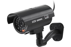 Dummy Fake Surveillance Camera with Flashing LED for Indoor & Outdoor, & Easy Installation, Long Battery Life
