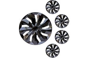 AIQIYING Hubcaps Wheel Covers Replacement R15 Size Hub Caps Universal-Fit Steel Wheel ABS Rims Cover Tire Cap for Car Truck SUV -Set of 4 （15-inch，Black）