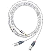 6N Single Crystal Silver Headphone Cable for Dan Clark Audio/MrSpeakers AEON 2 Noire ETHER C Flow AEON 2 NOIRE X ETHER 2 STEALTH EXPANSE E3 4.4mm Balanced Headphone Upgrade Cable (3.5mm Plug)