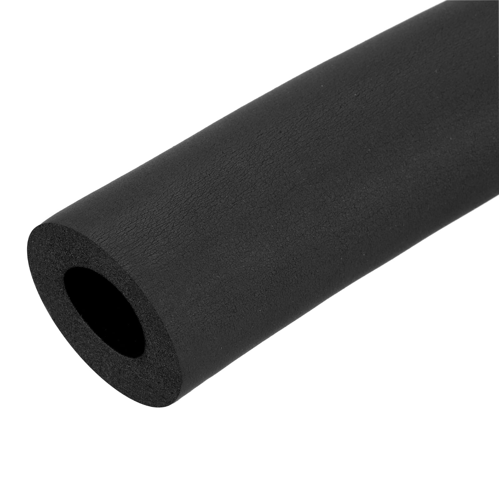 Photo 1 of uxcell Foam Tubing for Handle Grip Support, Pipe Insulation Outside Pipe Lagging, 28mm ID 58mm OD 1m Black
