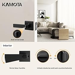 KAMOTA Privacy Door Levers, 7 Pack Matte Black Door