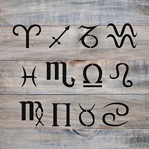 Zodiac Symbols Stencil Template - Reusable Stencil with Multiple Sizes Available