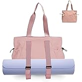DLLTFPFE Yoga Bags for Women Gym Tote Bag with Adjustable Mat Holder Yoga Mat Carrier Shoulder Bags for Workout Pilates Travel Beach Work Shop