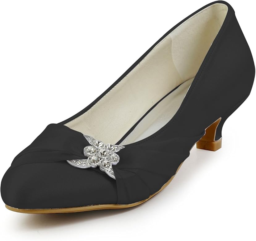 black wedding shoes low heel