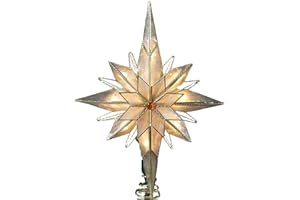 Kurt S. Adler UL3016 10-Light 10-Inch Capiz Classical Multi-Pointed Bethlehem Star Treetop