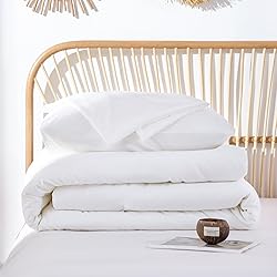 ROSGONIA White Comforter Queen, 3pcs Comforter for