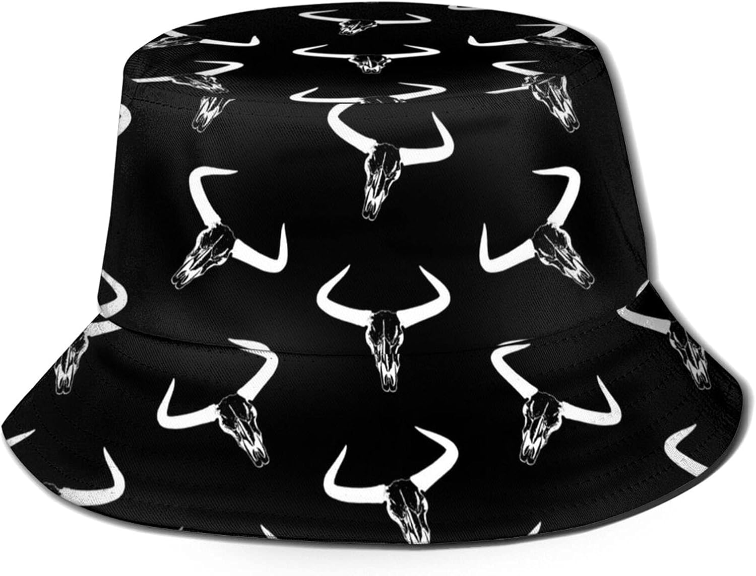 Western Longhorn Bull Horns Bucket Hat for Men Women Trendy Sun Hat