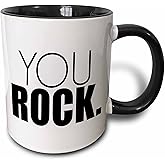 3dRose You ROCK. 11oz Two-Tone Black Mug