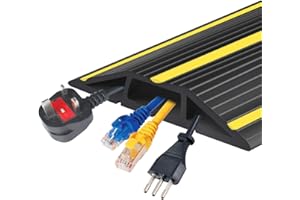 Papillon Cable Protector 3-Channel Heavy Duty Cord Cover - Floor Wire Concealer Easy to Unroll for Home Office Warehouse (20Ft, Black)